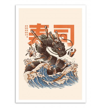 Art-Poster - Great Sushi Dragon - Ilustrata - 30 x 40 cm