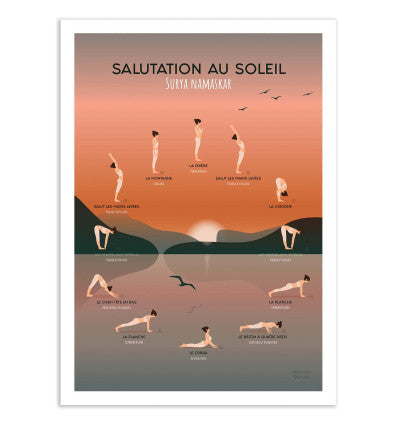 Art-Poster - Yoga Salutation au soleil - 30 x 40 cm