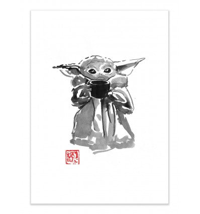 Art-Poster - Baby Yoda - Pechane Sumie - 30 x 40 cm