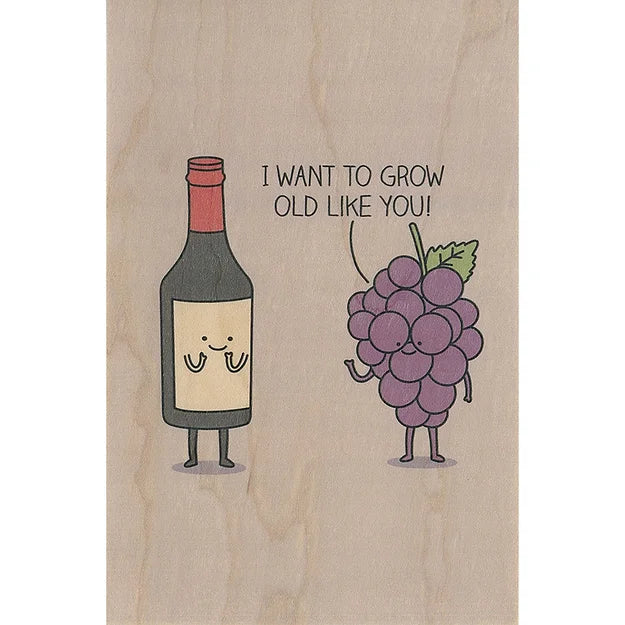 Carte en Bois - Greetings Grow Old