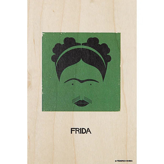 Carte en Bois - Portrart Frida
