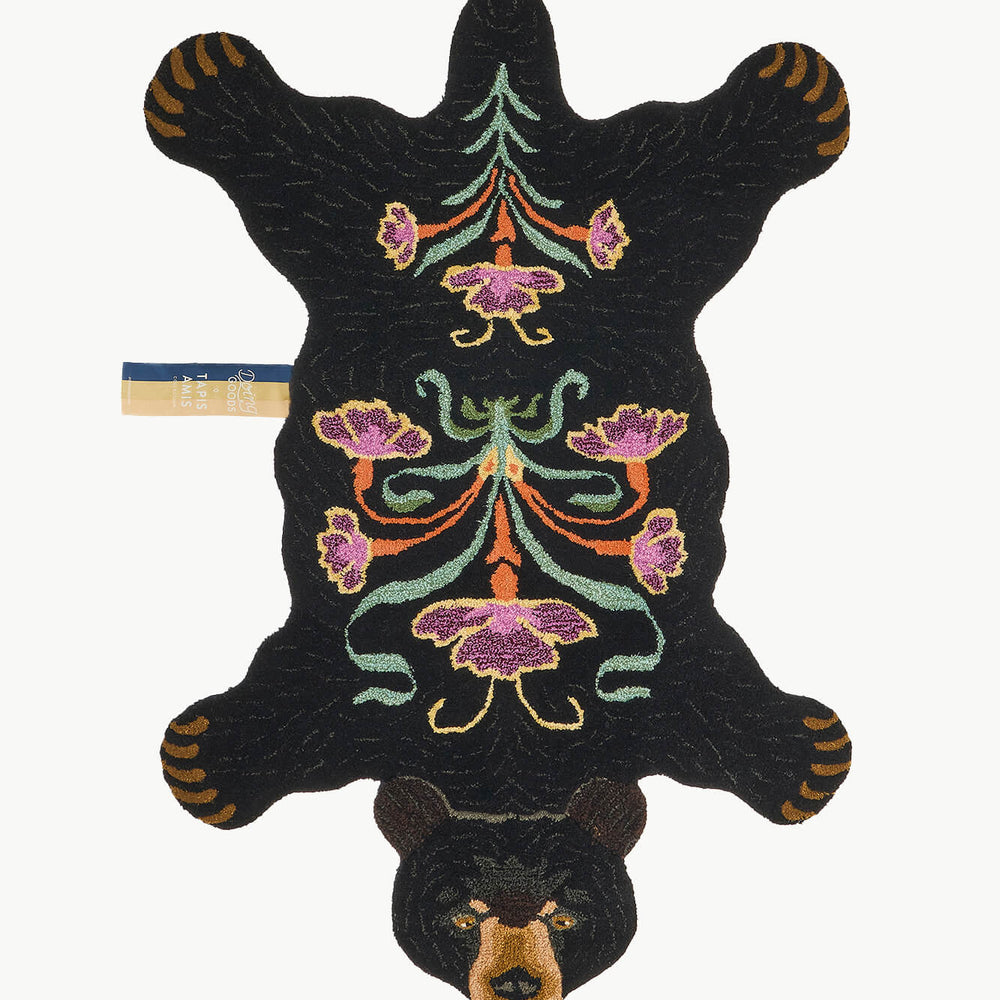 Tapis Blooming Black Bear Large  143 x 97 x 2 cm