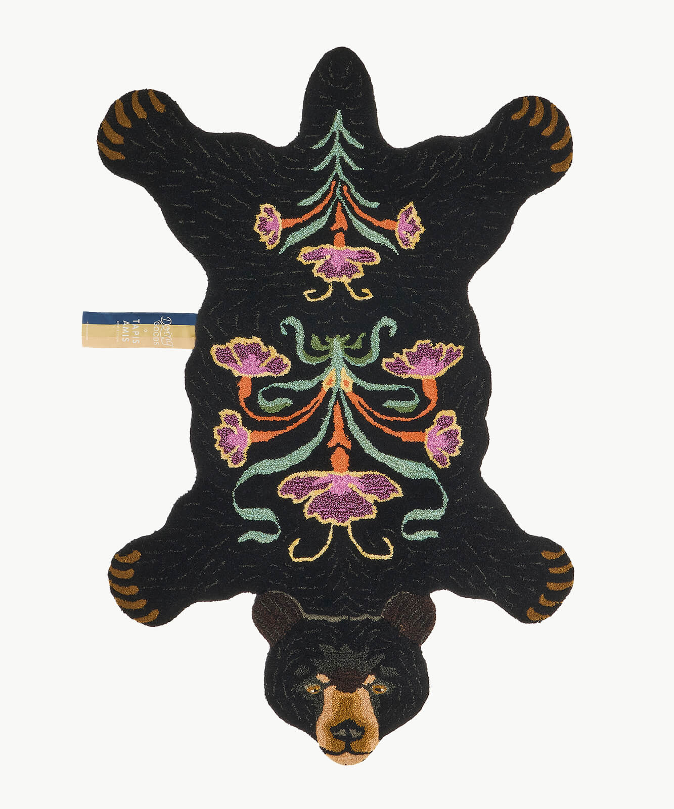 Tapis Blooming Black Bear Large  143 x 97 x 2 cm
