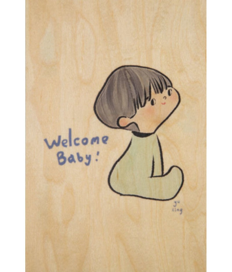 Carte en Bois - Greetings Welcome
