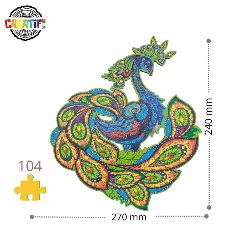 Puzzle en Bois - Paon Fascinant