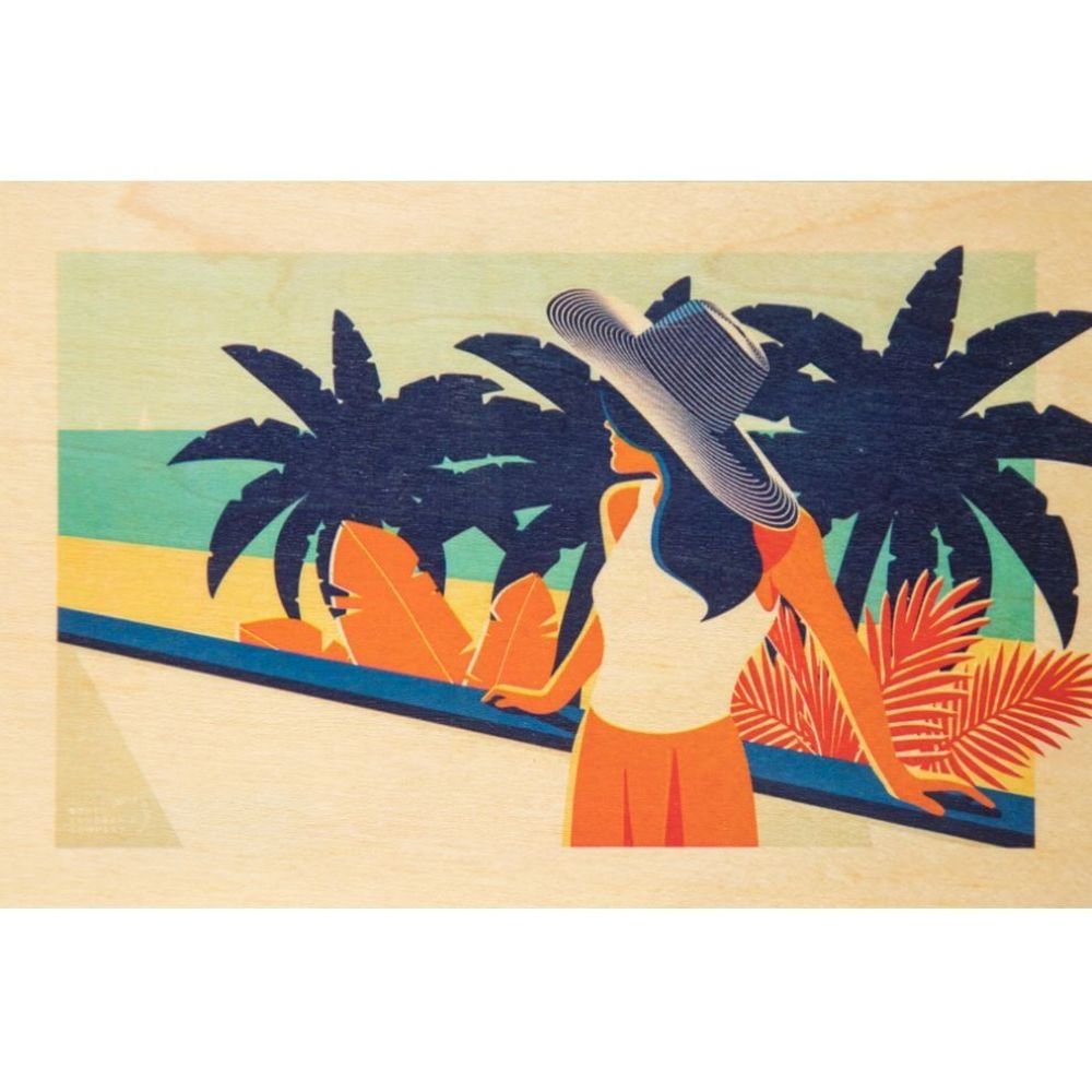 Carte en Bois - Riviera Palmiers