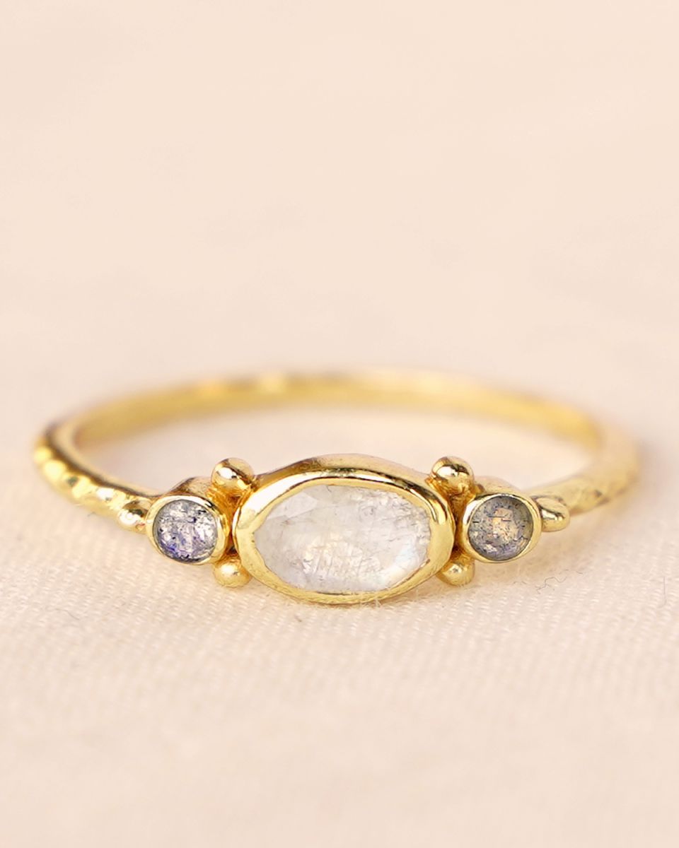 Bague Joy Pierre de Lune blanche Labradorite