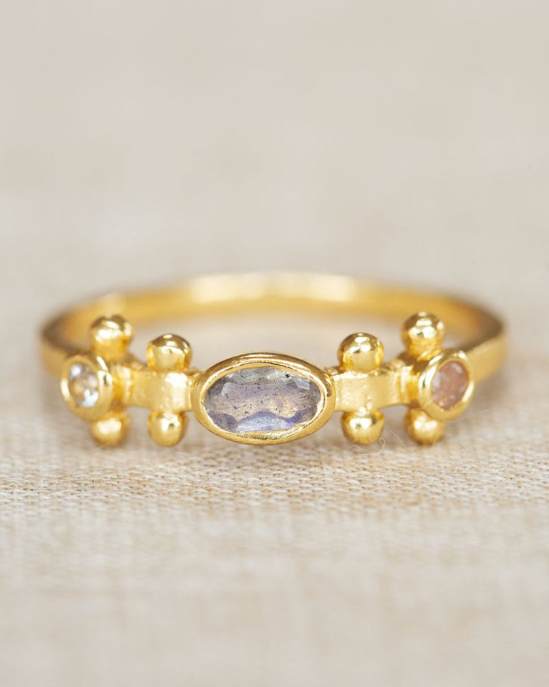 Bague Ula labrad., peach mst. and topaz 4444GB2