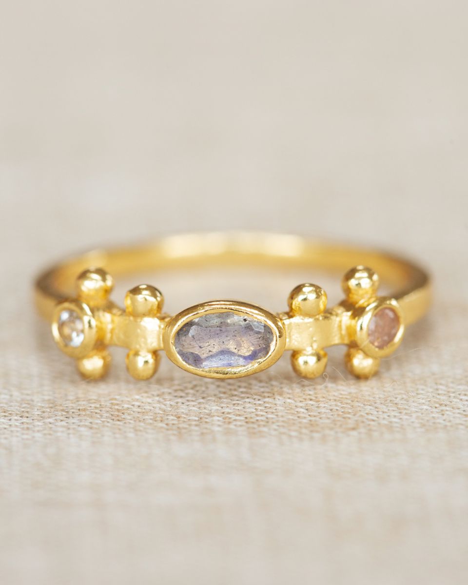Bague Ula labrad., peach mst. and topaz 4444GB2