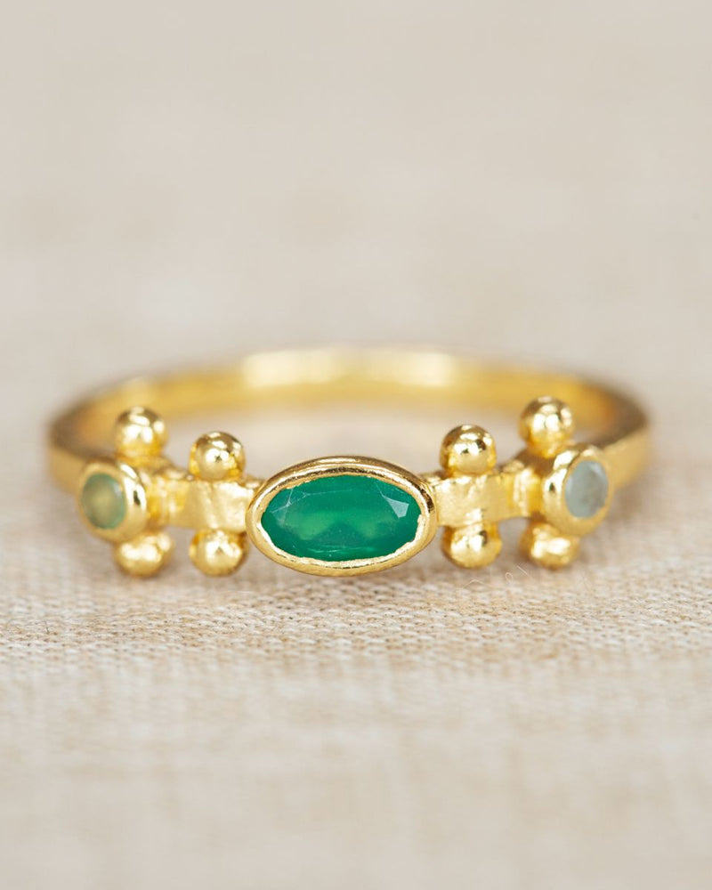 Bague Ula Agate verte Amazonite Nefrite 4444GB15