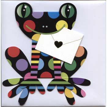 Carte postale Pop Up - Grenouille noire