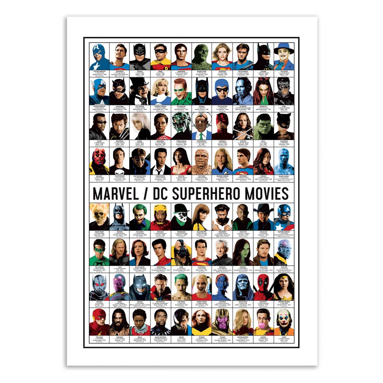 Art-Poster - Marvel and DC Superhero movies 50X70 cm