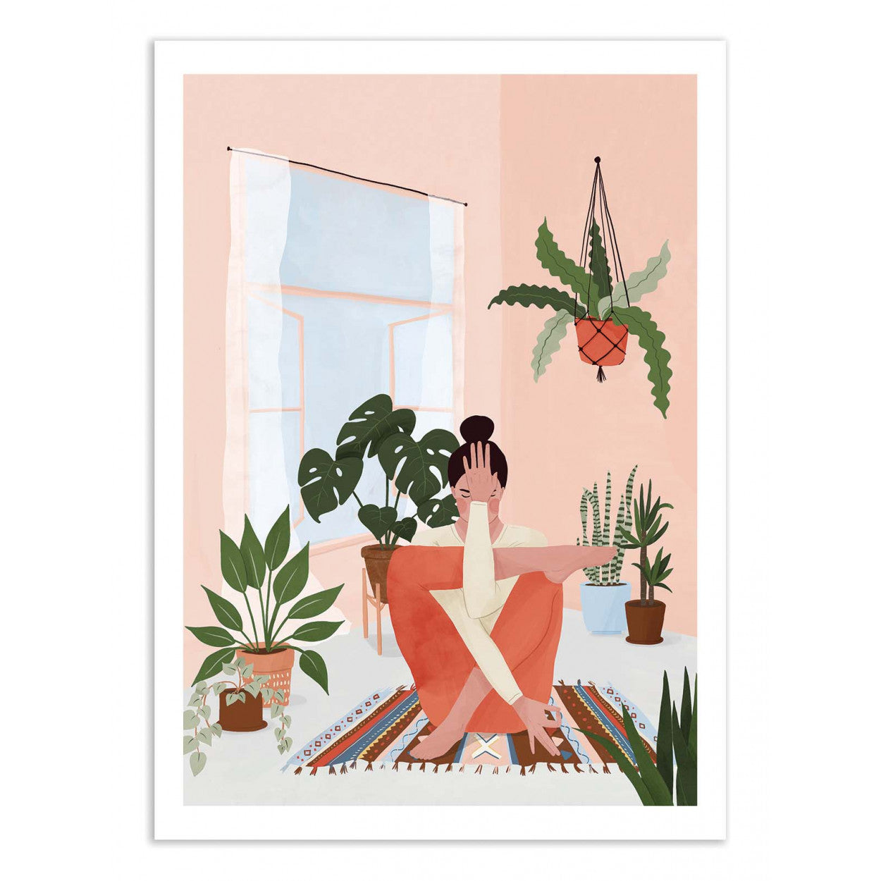 Art-Poster - Yoga and plants 30X40 cm